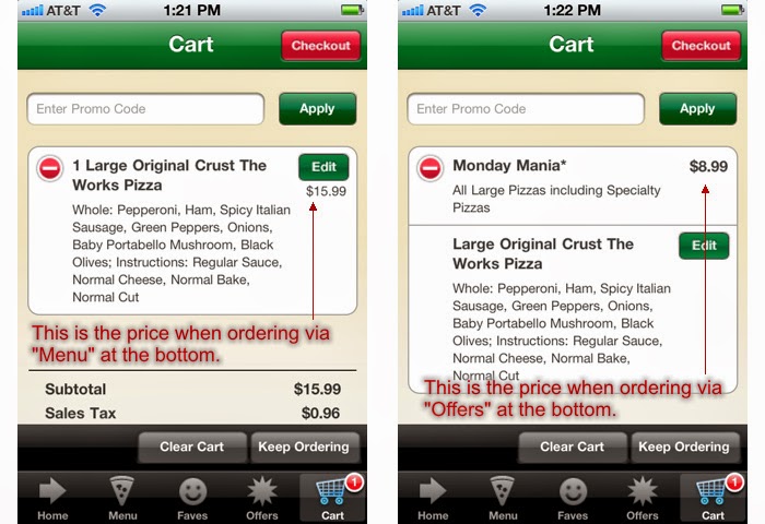 一模一樣的商品，在產品列表買，跟在優惠專區買，價錢不一樣。