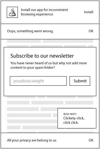 Every website these days... 出處: Twitter@cowbellerina 