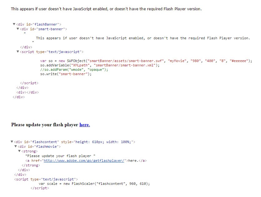 這個頁面上的內容需要較新版本的 adobe flash player