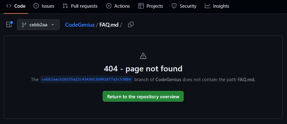 codegenius faq 404
