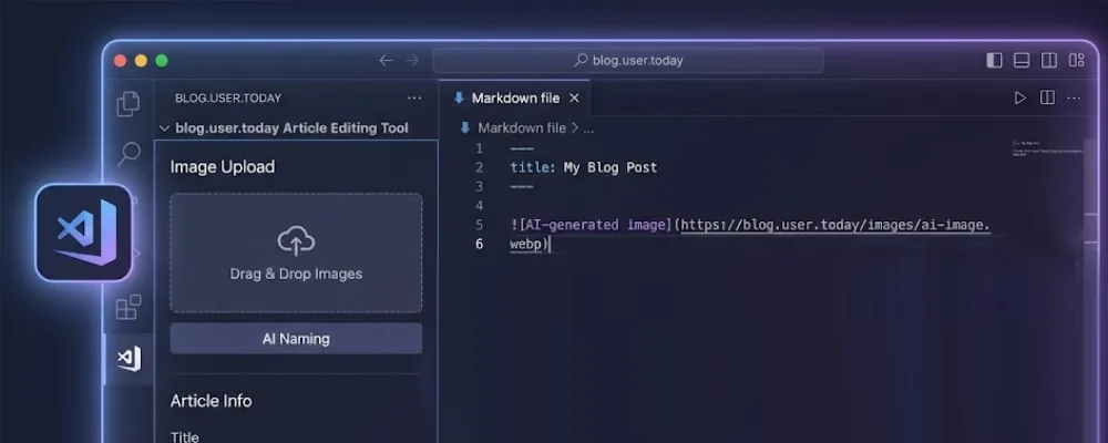把部落格後台搬進 VS Code:修圖、上傳、管理圖片、AI 產生分類與標籤一次搞定